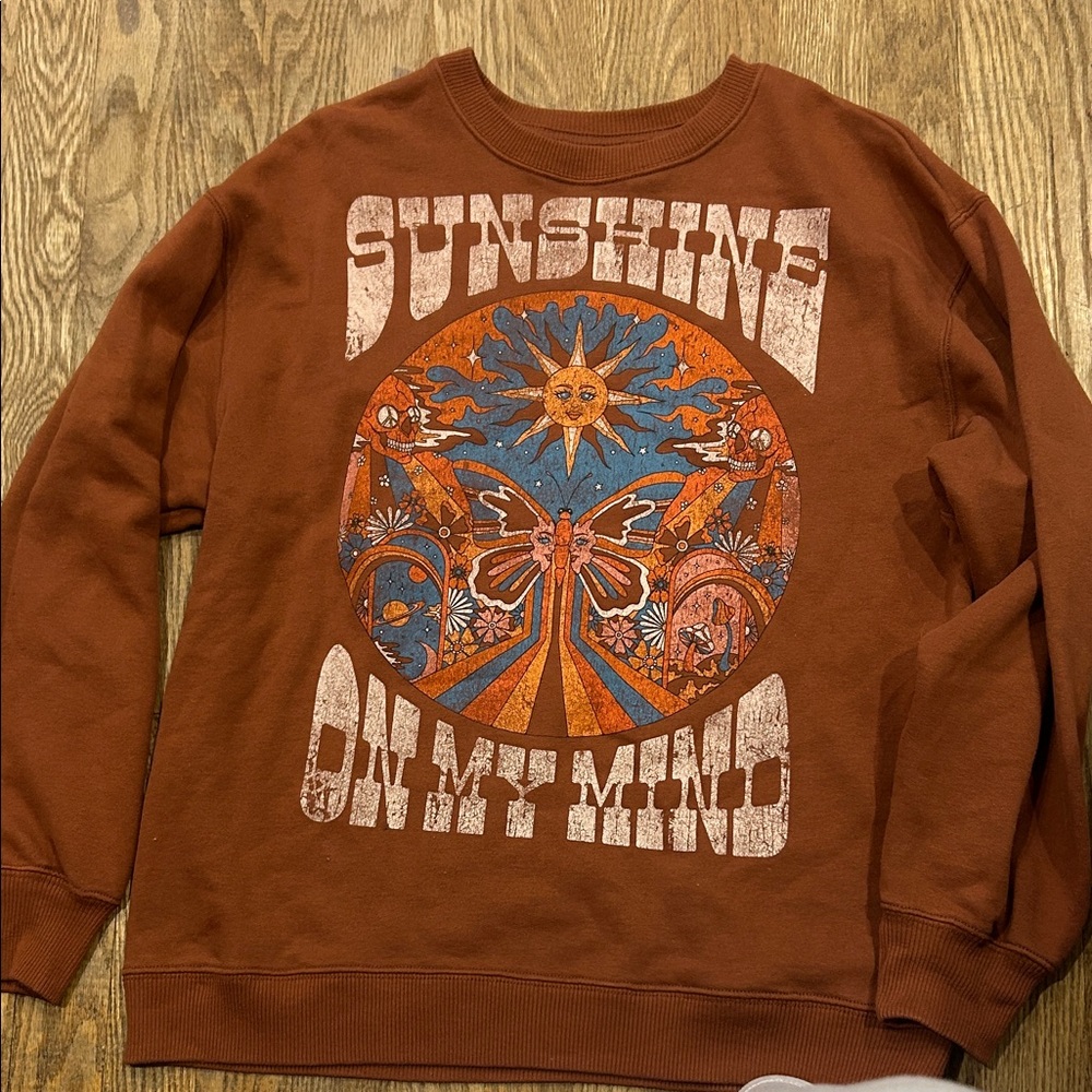 Hollister Brown Graphic Sweater
